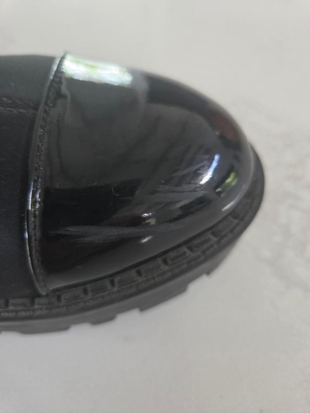Zara Black Stretch Ankle Bootie with Patent Toe Cap  9/Eur 39 - Picture 13 of 14